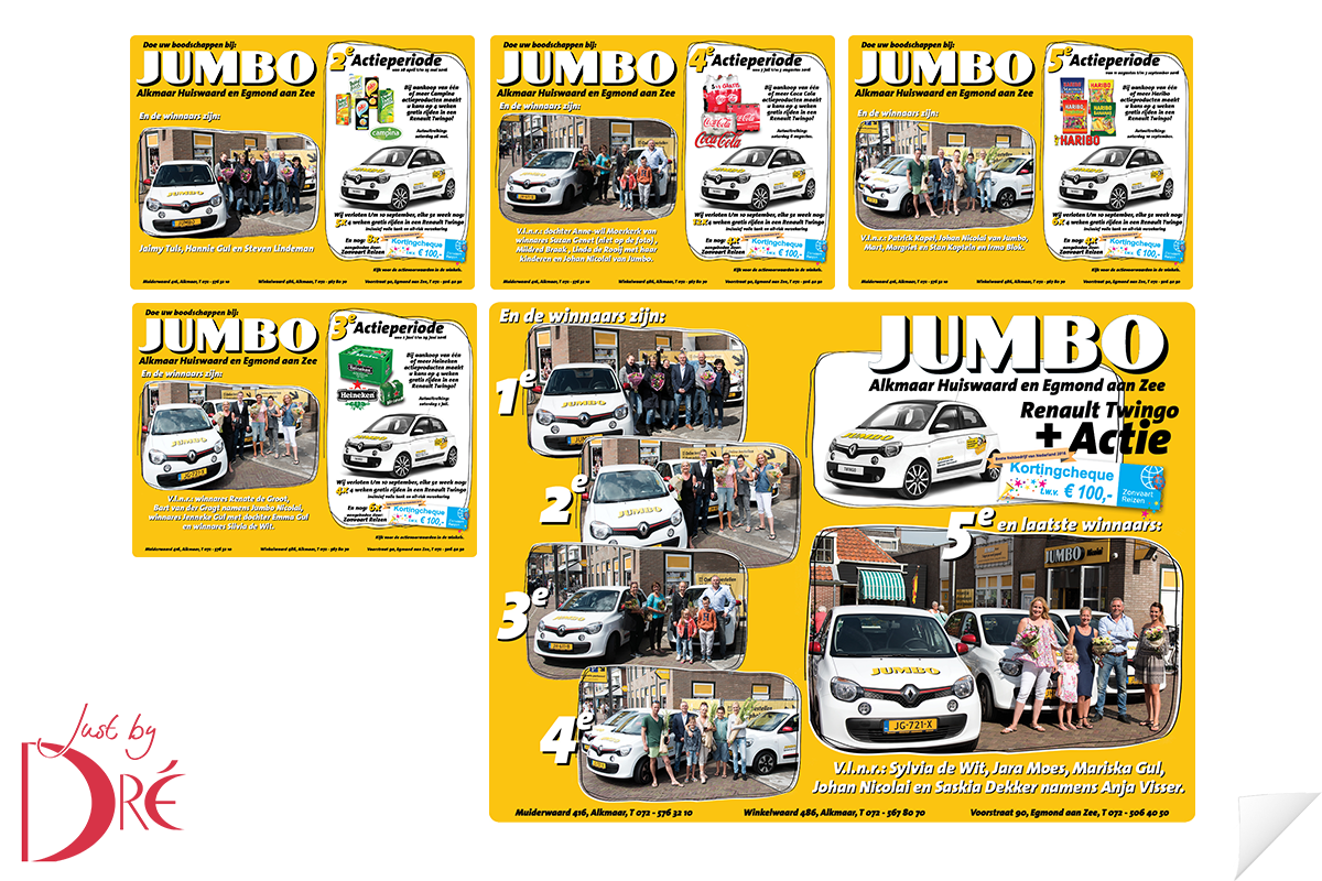Grafisch ontwerp en fotografie Jumbo Renault Twingo actie